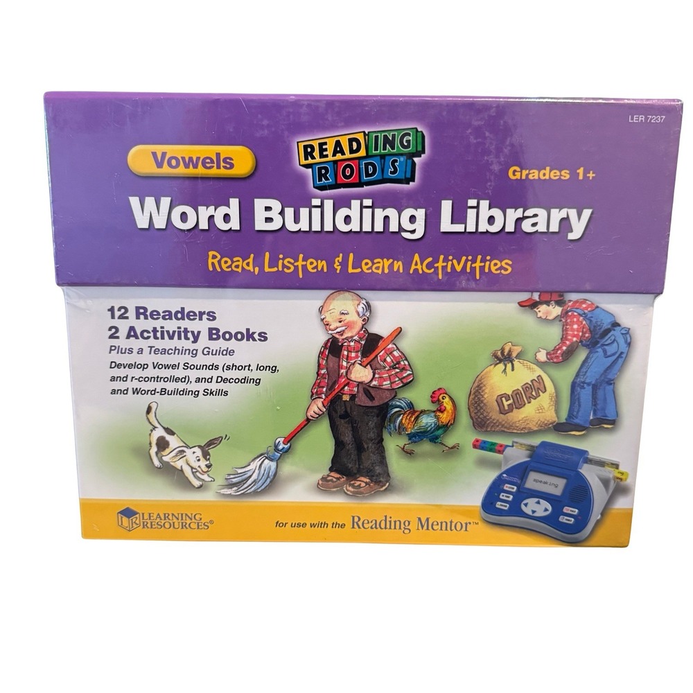 Reading Rods Vowels Word Building Library Set Learning Resources New Sealed